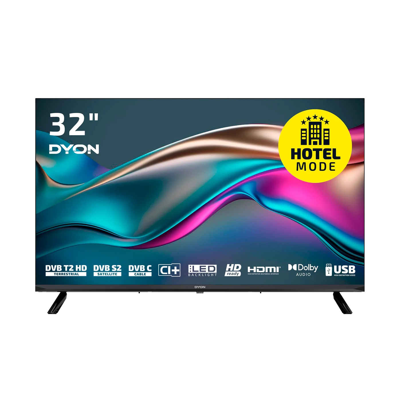 Der Dyon Enter 32 Pro X2 Standard TV (32 Zoll, 80 cm) verfügt über Hotelmodus, HD Triple Tuner, DVB, HDMI, Dolby Audio und USB.