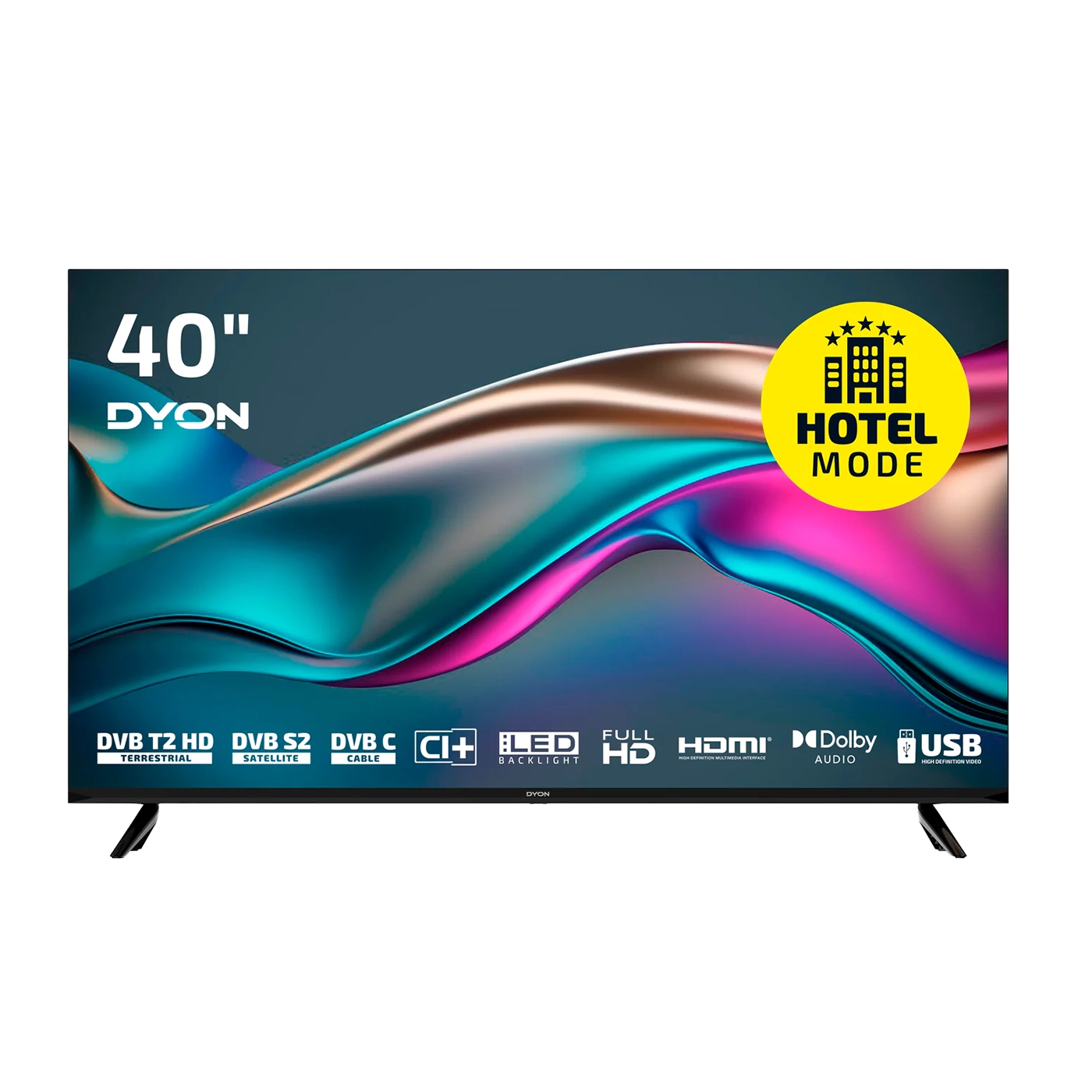 Der Dyon Enter 40 PRO X2 Standard TV (40 Zoll, 100 cm) bietet Full HD, Hotelmodus, HD Triple Tuner (DVB-T2/S2), CI+, LED Hintergrundbeleuchtung, HDMI, Dolby Audio und USB Unterstützung.