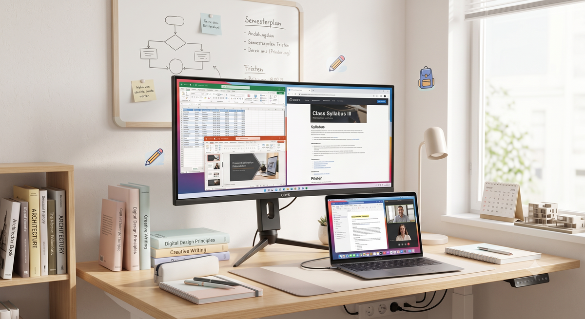 ODYS XP34 Pro-X: Der ultimative 34 Zoll Ultrawide Monitor für Schule, Studium, Multitasking und Gaming