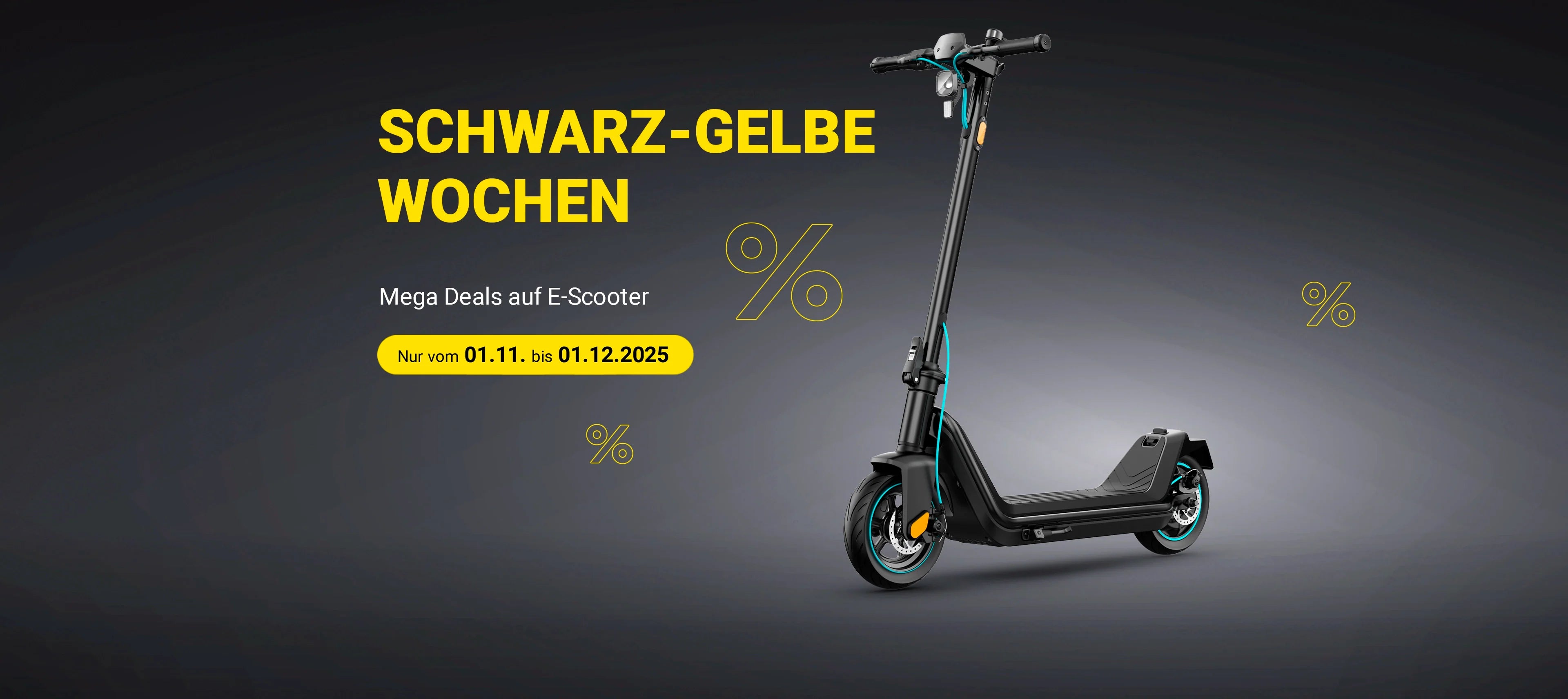 Eine Person, die einen Helm trägt, fährt mit einem Elektroroller eine Stufe in einem städtischen Außenbereich mit Steinmauern und Fenstern hinauf.