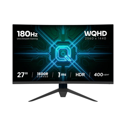 Tauchen Sie mit dem Odys Q27 PRO-X Curved Gaming-Monitor (27 Zoll, 69 cm) und seinem atemberaubenden 2560x1440 WQHD-VA-Panel voll und ganz in die Spielwelt ein. Dieses 27-Zoll-Curved-Display bietet eine extrem flüssige Bildwiederholfrequenz von 180 Hz, eine ultraschnelle Reaktionszeit von 1 ms, lebendige HDR-Unterstützung, eine beeindruckende Helligkeit von 400 cd/m² sowie eine elegante 1500R-Krümmung für ein fesselndes Erlebnis.