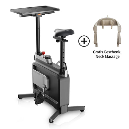 Das Kingsmith Office Bike W1B von Kingsmith verfügt über einen magnetischen Widerstand, einen integrierten Schreibtisch und ein platzsparendes, faltbares Design - ideal für jeden Raum. Im Lieferumfang enthalten ist ein kostenloses Nackenmassagegerät mit der Aufschrift "Gratis Geschenk: Nackenmassage".