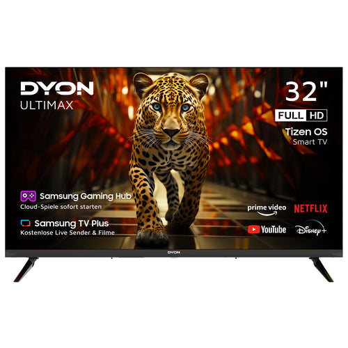 DYON Ultimax 32F-TI, 32 Zoll (80 cm), Full HD, Samsung TV Plus, Samsung Smart & Gaming Hub, Netflix, Prime Video, YouTube, DAZN, Bluetooth