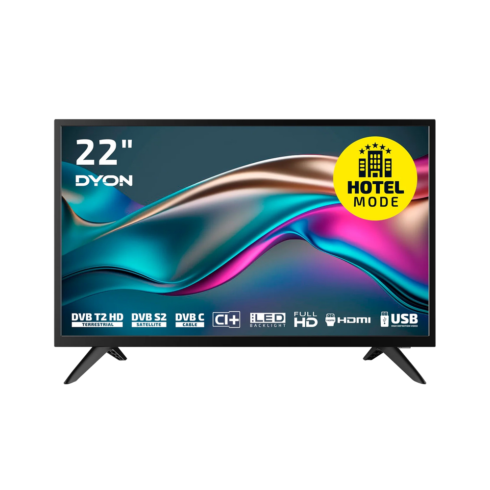 DYON Enter 22 Pro X2, 22 Zoll (55 cm), Full HD, Standard TV, Triple Tuner, Hotelmodus, USB-Mediaplayer