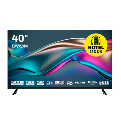 Der Dyon Enter 40 PRO X2 Standard TV (40 Zoll, 100 cm) bietet Full HD, Hotelmodus, HD Triple Tuner (DVB-T2/S2), CI+, LED Hintergrundbeleuchtung, HDMI, Dolby Audio und USB Unterstützung.