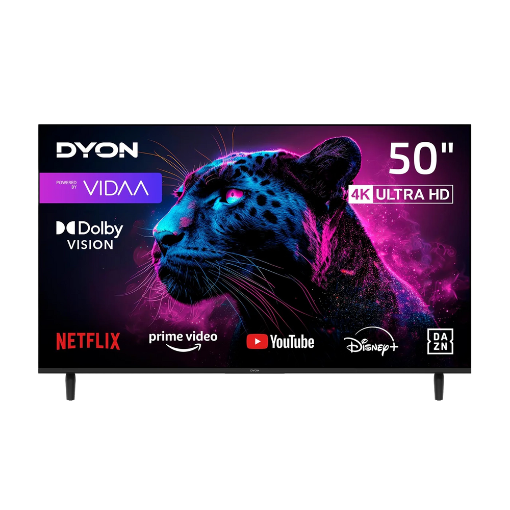DYON MOVIE SMART 50 VX, 50 Zoll (126 cm), 4K UHD, Smart Portal (Netflix, Prime Video), Bluetooth, Sprachsteuerung, Triple Tuner, CI+
