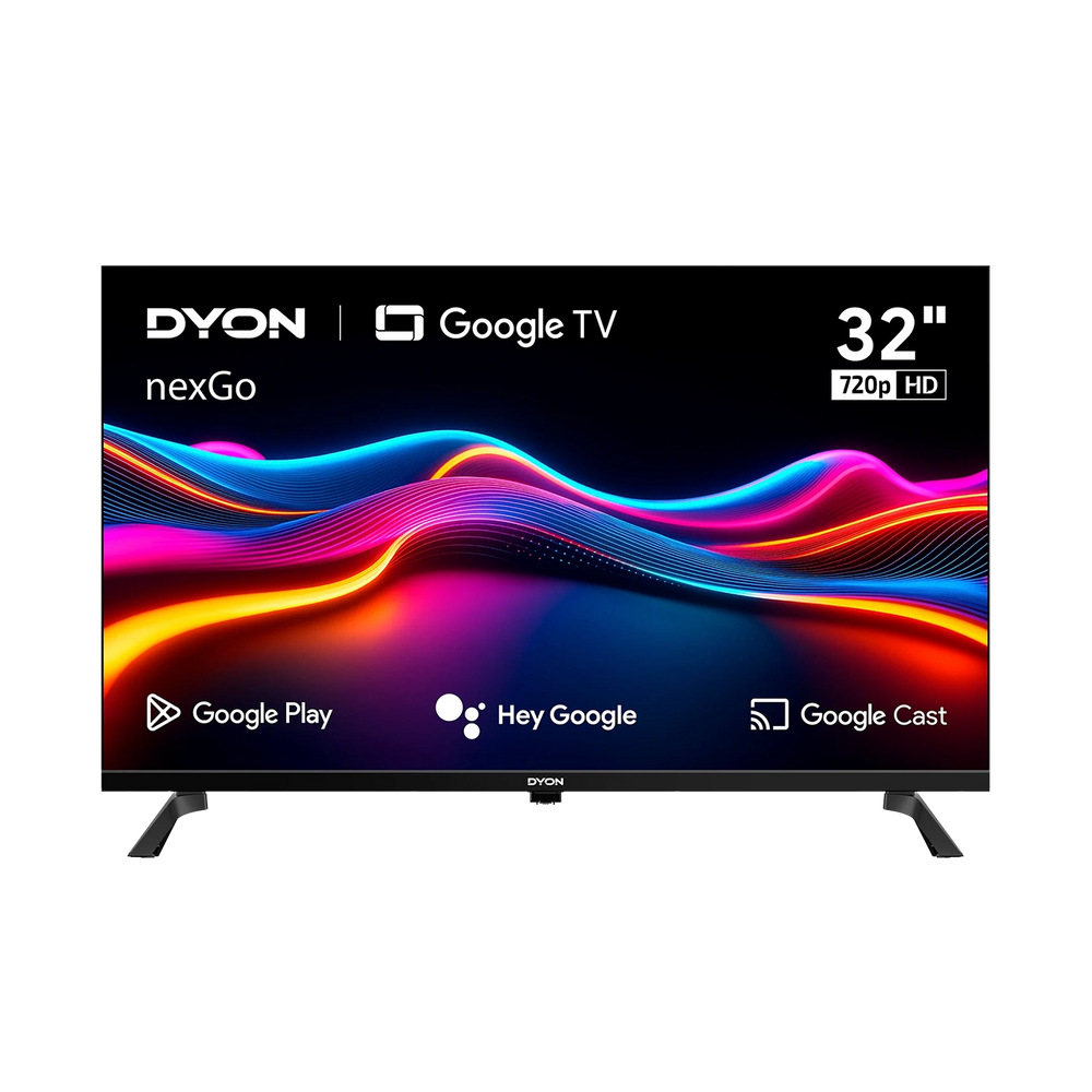 DYON nexGo 32H, 32 Zoll, Smart TV (Netflix, Prime Video, YouTube), Google Play Store, Google Assistant, Sprachsteuerung, Chromecast