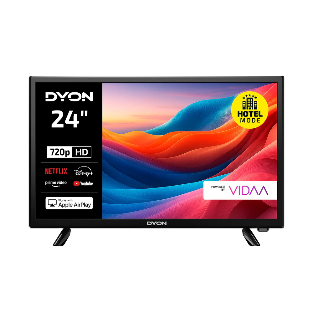 DYON Smart 24 VX, 24 Zoll (60 cm), HD, Smart TV 8Netflix, Prime Video), Triple Tuner, App Store, Hotel Modus