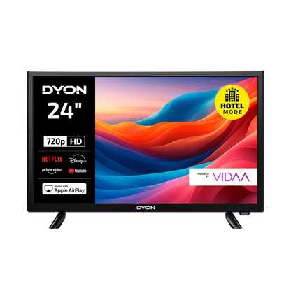 Der Dyon Smart 24 VX Smart TV (24 Zoll, 60 cm) bietet nahtlose Unterhaltung mit Streaming-App-Symbolen, 720p HD-Display, Hotelmodus und dem leistungsstarken VIDAA Betriebssystem für ein erstklassiges Smart TV-Erlebnis.