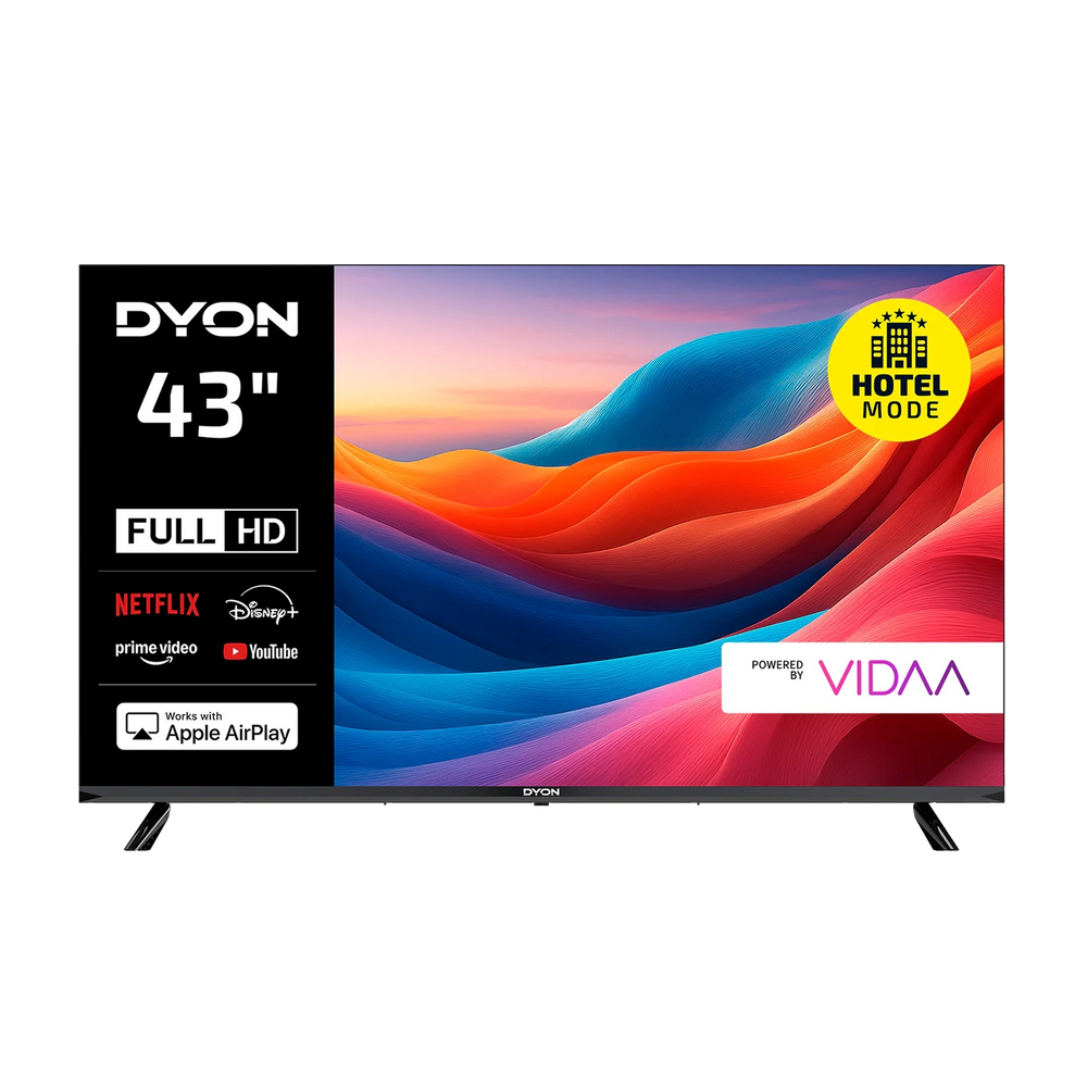 DYON Smart 43 VX, 43 Zoll (108 cm), Full HD, Smart TV (Netflix, Prime VIdeo), App Store, Triple Tuner, CI+, Hotel Modus