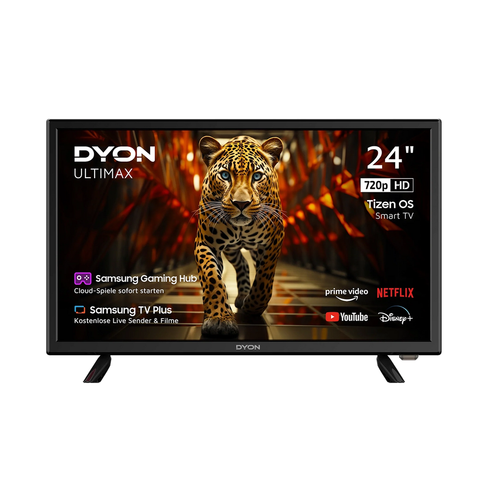 DYON Ultimax 24H-TI-W, 24 Zoll (60 cm), HD, Smart TV (Netflix, Prime Video), Samsung TV Plus, Samsung Smart & Gaming Hub, Triple Tuner
