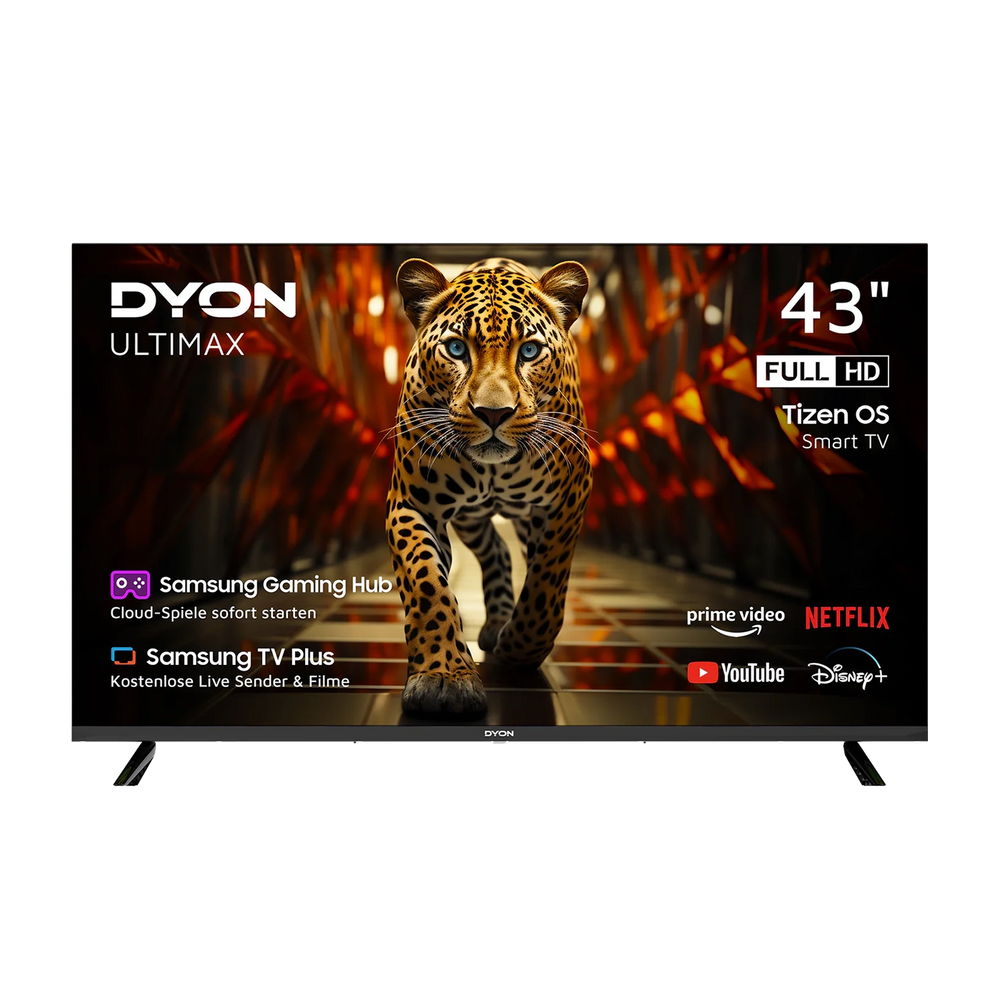DYON Ultimax 43F, 43 Zoll ( 108cm), Full HD, Smart Portal (Netflix, Prime Video), Samsung TV Plus, Samsung Smart & Gaming Hub, Triple Tuner